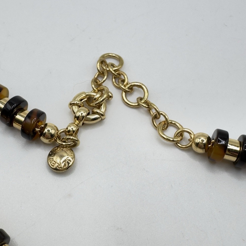 J Crew Necklace Graduated Lucite Discs Warm Tones Gold Tone Spacers On Chain 19" - Picture 9 of 12
